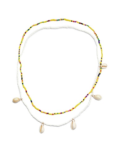 8 by YOOX Halskette 2-PACK BEADED BODY CHAIN
 Weiß 85% Glas, 10% Muschel, 5% Metall
