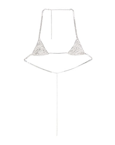 8 by YOOX Body Jewel RHINESTONE CHAIN BRA TOP
 Silver 60% Metal, 40% Glass
