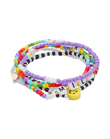 8 by YOOX Bracelet BEADED BRACELET SET
 White 100% Plastic