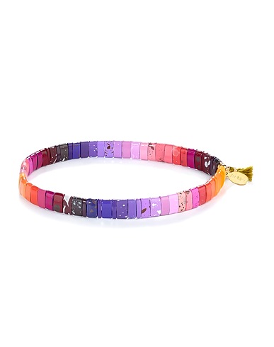 SHASHI Bracciale Tilu Bracelet
 Viola Argento 925/1000, Placcato oro 585/1000, Perle, Smalto