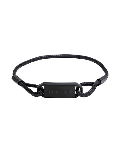 PHILIPP PLEIN Bracciale PLEIN TAG  Nero Cotone, Titanio