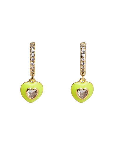 8 by YOOX Earrings Pastel yellow 70% Metal, 30% Glass