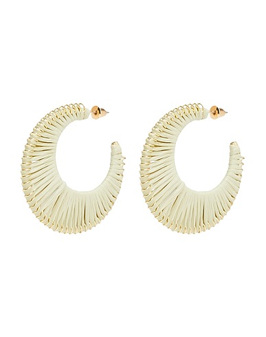 8 by YOOX Earrings Sage green 50% Metal, 50% Natural raffia