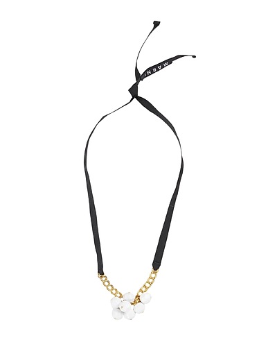MARNI Collana Bianco Fibre tessili, Metallo