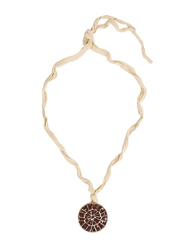 JIL SANDER Necklace Brown Textile fibers, Metal