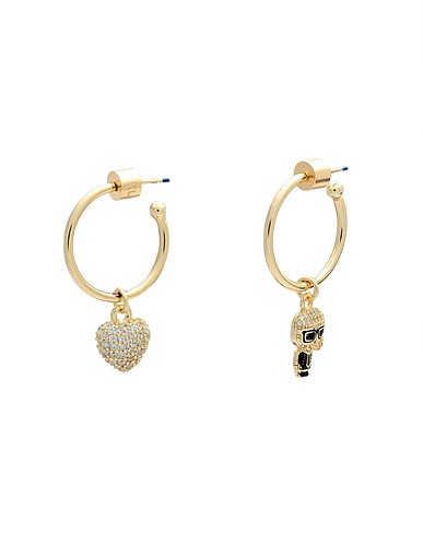 KARL LAGERFELD Earrings K/IKONIK PAVE HEART EARRINGS
 Gold Silver, Brass, Zirconia