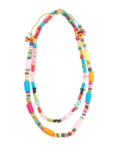 8 by YOOX Necklace Pink 60% Plastic, 20% Wood, 20% Polyester, Metal