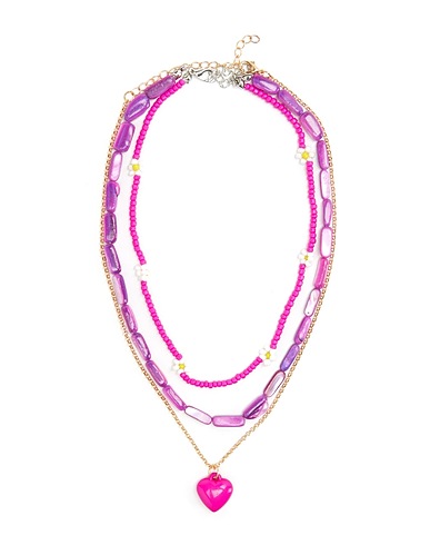 8 by YOOX Collar Morado 40% Plástico, 30% Nácar, 30% Metal