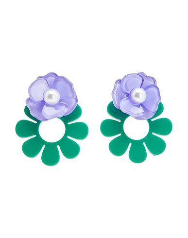 8 by YOOX Earrings Purple 95% Plastic, 5% Metal