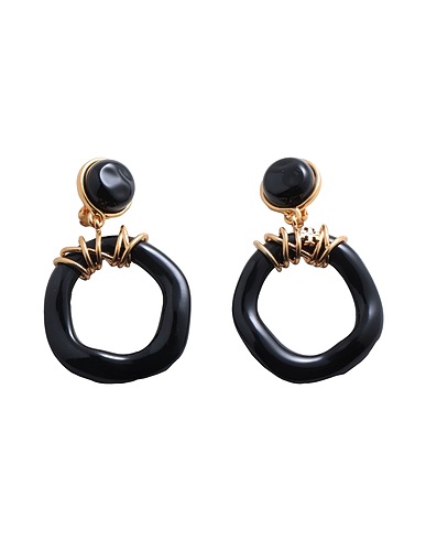 TORY BURCH Earrings Black Plastic, Brass