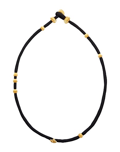 TORY BURCH Necklace Black Textile fibres