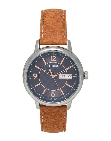 TIMEX Wrist watch Camel Brass, Stainless Steel, Soft Leather