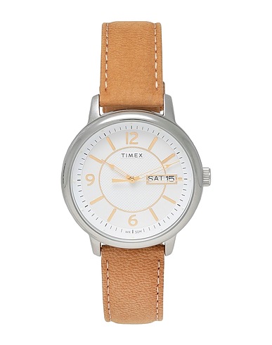 TIMEX Wrist watch Camel Brass, Recycled stainless steel, Soft Leather