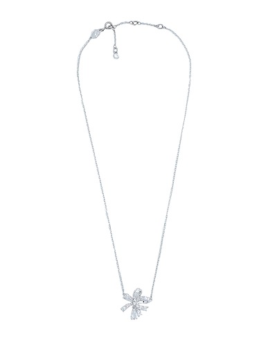 SWAROVSKI Collana Volta necklace, Bow, Small, White, Rhodium plated Argento Metallo, Cristallo Swarovski®, Zircone