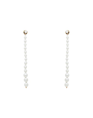 SHASHI Ohrringe Miami Vice Earring
 Weiß 100% 925/1000 Silber, Vergoldet 585/1000, Süsswasserperle