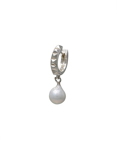 EMANUELE BICOCCHI Einzelner Ear Cuff und Ohrring Silber 60% Süsswasserperle, 40% 925/1000 Silber