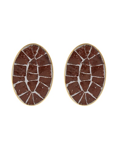 JIL SANDER Earrings Dark brown Metal