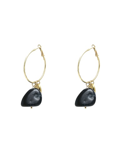 ALESSIA SANTI Earrings Black 60% Polyester, 40% Glass