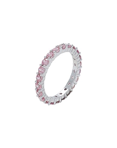 SWAROVSKI Ring Matrix ring, Round cut, Pink, Rhodium plated
 Rosa Metall, Zirkonia