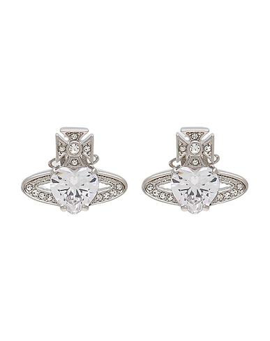 VIVIENNE WESTWOOD Earrings Silver Brass, Cubic zirconia
