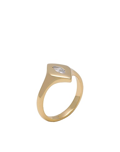 P D PAOLA Ring Kate Stamp Ring
 Gold 925/1000 Silber, Vergoldet 750/1000, Zirkon