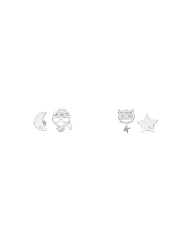 KARL LAGERFELD Earrings K/IKONIK STAR STUD EARRING SET
 Silver 98% Recycled metal, 2% Cubic zirconia