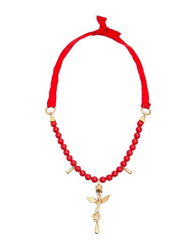 VALENTINO GARAVANI Necklace Red Textile fibres, Metal