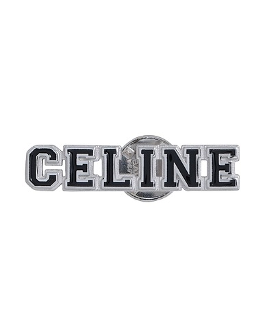 CELINE Brooch Black 100% Silver, Lacquer