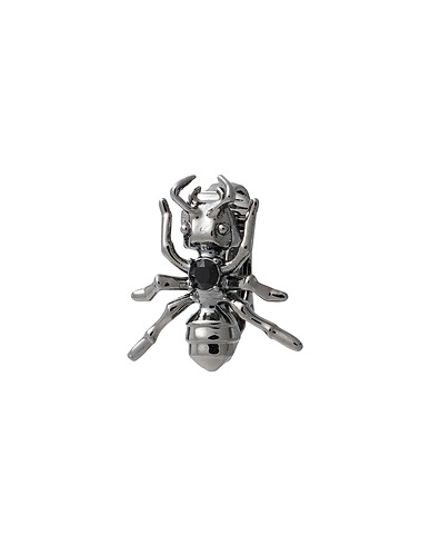 DSQUARED2 Brooch Lead Metal, Palladium, Crystal