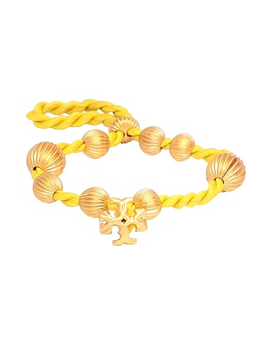 TORY BURCH Bracelet Yellow Textile fibres, Brass