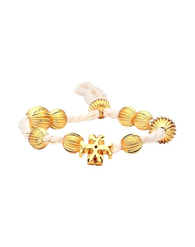 TORY BURCH Bracelet Blanc cassé Fibres textiles, Laiton