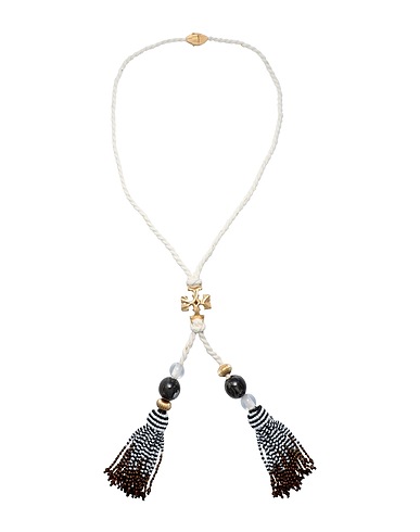 TORY BURCH Necklace White Textile fibres, Brass