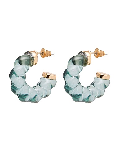 8 by YOOX Boucles d'oreilles TWISTED RESIN HOOPS
 Turquoise 70% Résine, 30% Alliage