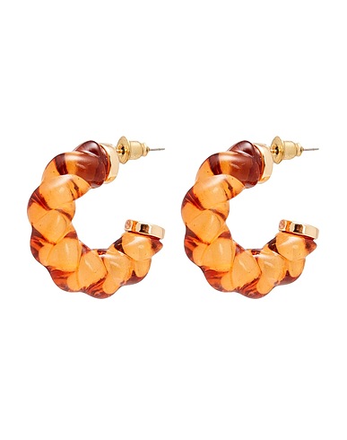 8 by YOOX Earrings TWISTED RESIN HOOPS
 Orange 70% Resin, 30% Metal alloy