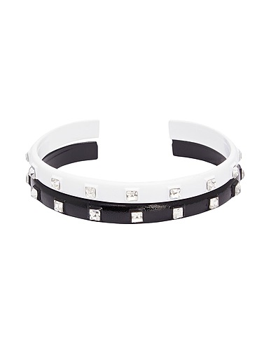 8 by YOOX Bracelet RIGID BRACELET WITH RHINESTONES SET
 Black 60% Metal alloy, 30% Enamel, 10% Glass