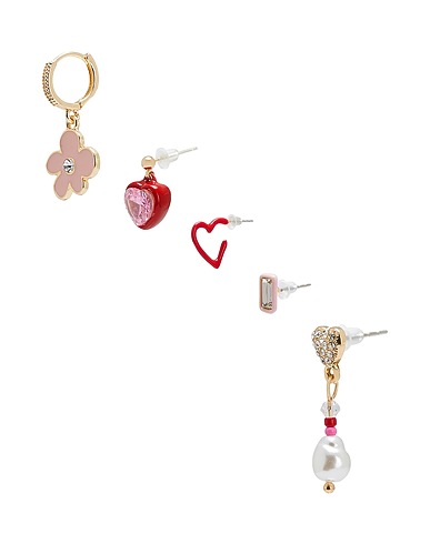 8 by YOOX Earrings COLORFUL EARRINGS SET
 Gold 40% Metal alloy, 30% Enamel, 20% Glass, 10% Plastic