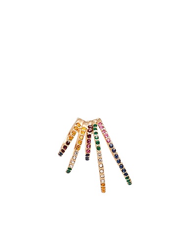 8 by YOOX Earrings SINGLE EARCUFF WITH MULTIPLE COLORFUL RINGS
 Gold 60% Metal alloy, 40% Glass