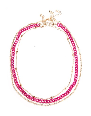 8 by YOOX Halskette ENAMELLED CHAIN NECKLACES SET
 Magenta 80% Eisen, 20% Emaille