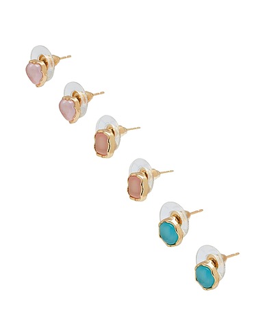 8 by YOOX Earrings DOUBLE COLOR MULTISHAPE EARRINGS
 Gold 50% Metal alloy, 50% Glass