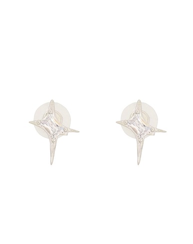 8 by YOOX Earrings FUTURISTIC STAR EARRINGS
 Silver 70% Metal alloy, 30% Glass