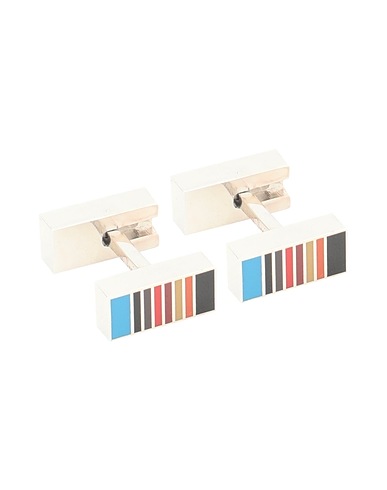 PAUL SMITH Cufflinks and Tie Clips Silver 90% Copper, 10% Zinc, Enamel