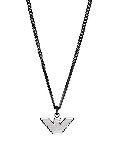 EMPORIO ARMANI Necklace Black 100% Stainless Steel