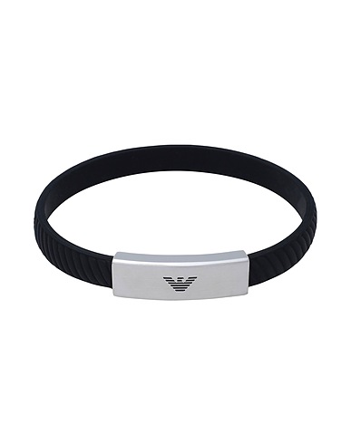 EMPORIO ARMANI Bracelet BRACCIALE  Black Stainless Steel, Silicone