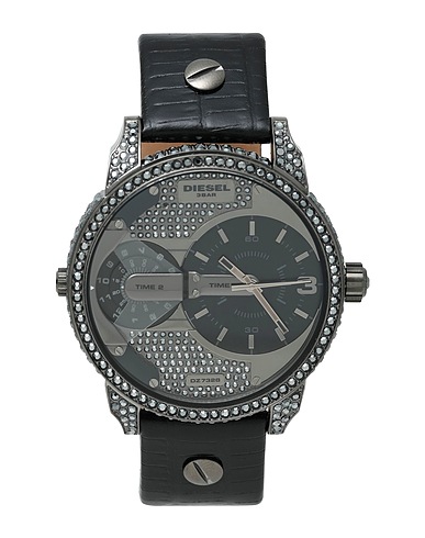 DIESEL Armbanduhr MINI DADDY
 Schwarz Edelstahl, Leder