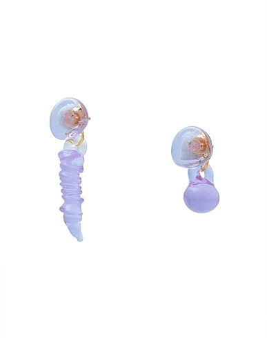 LEVENS JEWELS Earrings WATER DROPS EARRINGS	LILAC
 Lilac 95% Borosilicate glass, 5% Brass