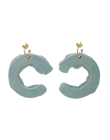 LEVENS JEWELS Orecchini C HOOPS BLUE
 Verde chiaro 95% Argilla, 5% Ottone, Smalto
