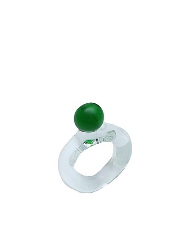 LEVENS JEWELS Ring DROP RING
 Green 100% Borosilicate glass