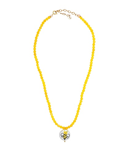 TAOLEI Necklace Yellow Synthetic stone, 750/1000 gold plated