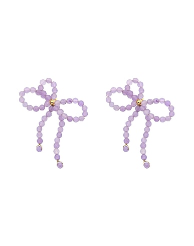 TAOLEI Earrings Purple Synthetic stone, 750/1000 gold plated
