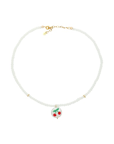 TAOLEI Collana Bianco Cristallo, Placcato oro 750/1000